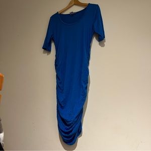 Royal blue maternity dress, medium